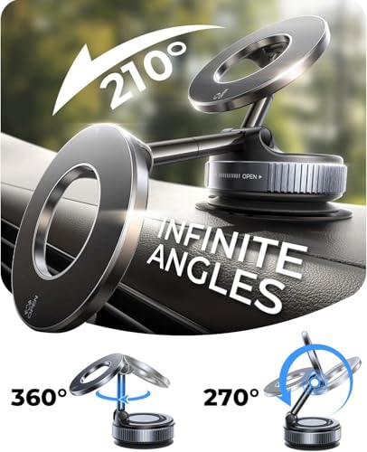 2026 Upgraded for MagSafe Vacuum Car Phone Mount (Dark Grey)