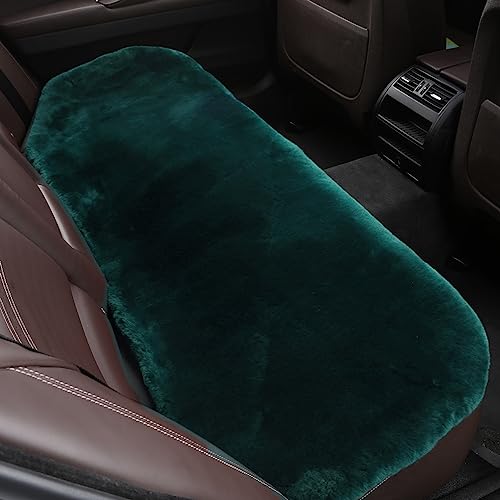Genuine Sheepskin Car Rear Seat Rear Cover for Fuzzy Fur Wool Cushion (Alpine Green)