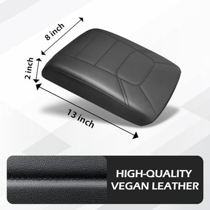 Armrest Cover for Mazda CX (24) 17-26 |CX-5| Black/Black Stitching, Regular)