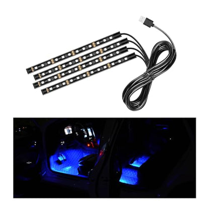 Car LED Strip Light (Connection Type: USB / Blue-48 LEDs)