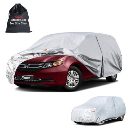Minivan Car Cover See Vehicle Size Chart for Accurate Fit (Aluminum-Silver / 4 H5 Fit Minivan-Length (198" To 205"))