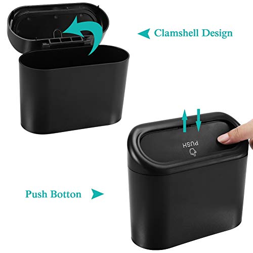 Car Trash Can with Lid (1 Black)