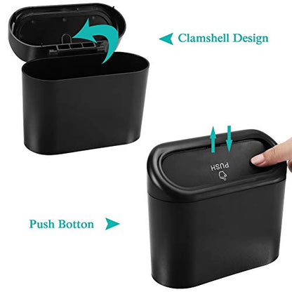 Car Trash Can with Lid (1 Black)