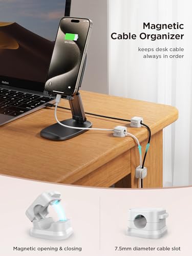 6 Pack Magnetic Cable Clips (White 6-Pack)