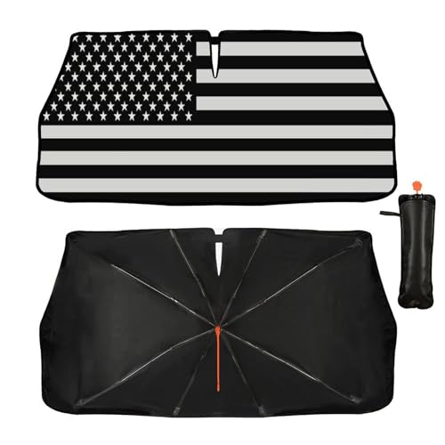 American Flag Car Windshield Sun Shade Umbrella Sunshade Block UV Rays Sun Visor Protector Auto Windshield Sunshade to Keep Vehicle Cool for Cars Trucks & Suvs 57 X 30 in (57'' X 30'' / style-AB2)