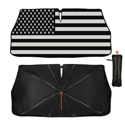 American Flag Car Windshield Sun Shade Umbrella Sunshade Block UV Rays Sun Visor Protector Auto Windshield Sunshade to Keep Vehicle Cool for Cars Trucks & Suvs 57 X 30 in (57'' X 30'' / style-AB2)