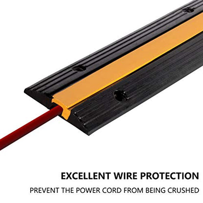 5 Pack Rubber Cable Ramp Hose Cable Protector Ramp 1 Channel 11000Lbs Load Capacity Traffic Speed Bump Wires Power Lines Extension Cord Cover for Indoor Outdoor (11000Lbs-1Channel-5Pack)