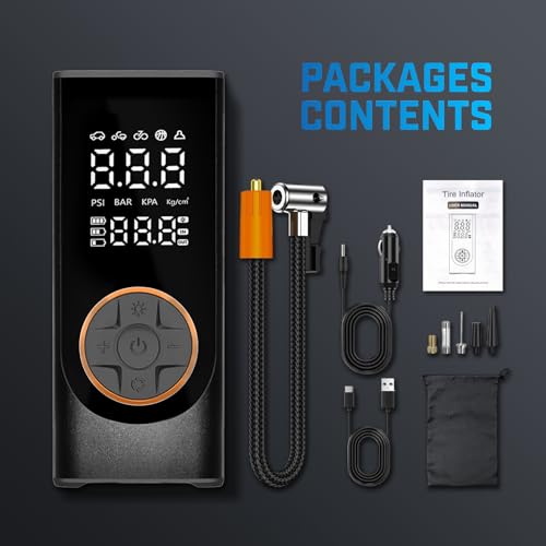 Tire Inflator Portable Air Compressor (Black(35 L/Min))