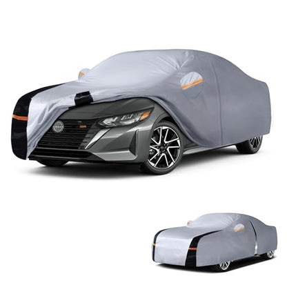 Multi Layer Car Cover Custom Fit for Nissan Sentra (W.Custom Fit Nissan Sentra / White Car Cover)