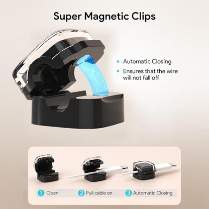 Magnetic Cable Clips (9-Pack Black Crystal)