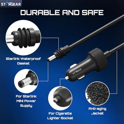 Starlink Mini Cable 12V Power Cable 3M (3M/10FT)