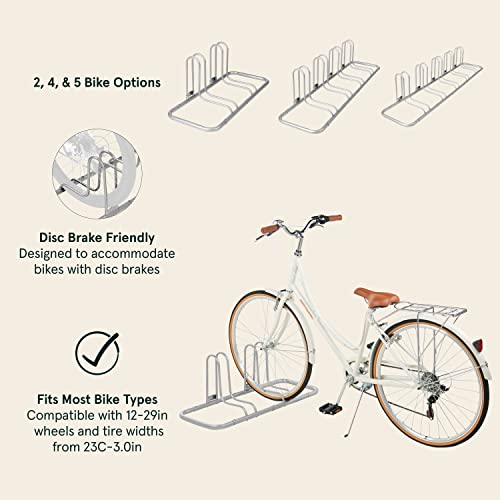 Stash Rack 2 Bike Floor Stand Bicycle Storage Organizer (Grey / 2 Bike)