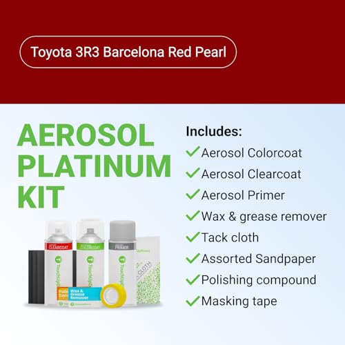 Car Paint Touch Up Spray Kit (Aerosol Spray - Platinum Kit / Barcelona Red Pearl)