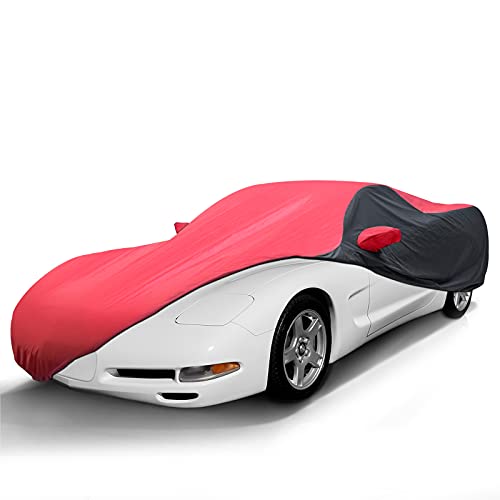 Waterproof Car Cover Custom for Chevy Corvette 1996 (Red Black / Corvette C5)