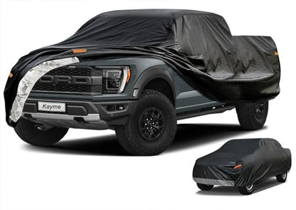 Truck Cover Waterproof All Weather (PE-Black / 5 T3 Fit Length Up To 228", Max Cab Length 149")