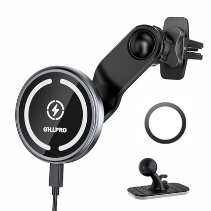 for MagSafe Car Mount Charger iPhone Wireless Car Charger (15W Gray Dark)