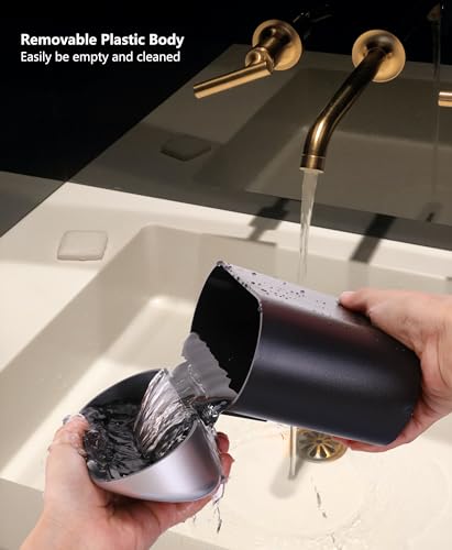 Mini Car Trash Can with Lid (Black/Silver)
