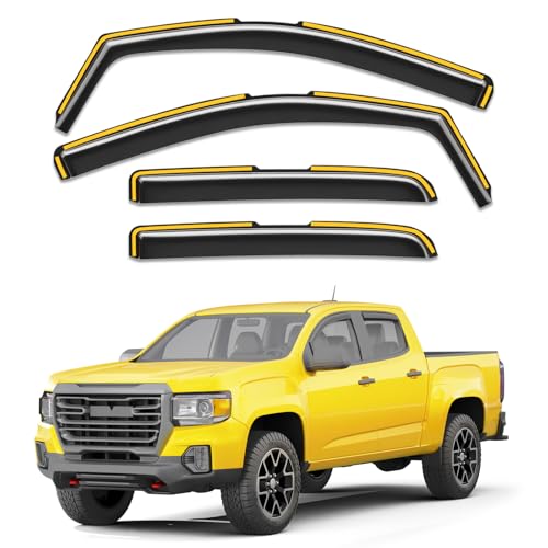Window Visors Rain Guards for 2015 (2015-2022 Chevy Colorado/GMC Canyon Crew Cab)