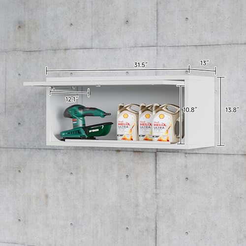 Metal Wall Storage Cabinet with Up (13.8"H / White)
