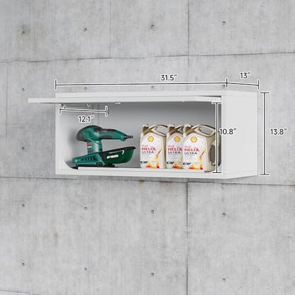 Metal Wall Storage Cabinet with Up (13.8"H / White)
