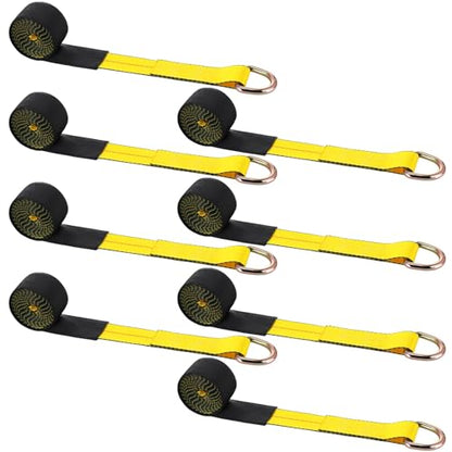 8 Pack 2" x 12ft Lasso Tow Truck Straps with D Ring 11 (2" X 12 ft / Yellow)
