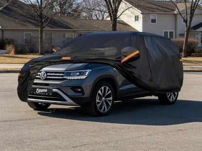 7 Layers Waterproof SUV Car Cover for Volkswagen VW Taos 2021 (PE-Black / Custom Fit Taos)