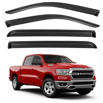 Window Visors Rain Guards for 2019 (2019-2026 Ram 1500 crew cab)