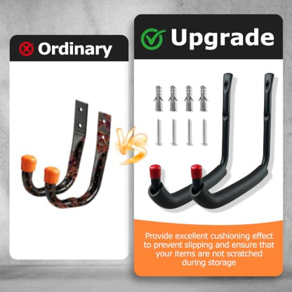 2Pcs Heavy Duty Garage Storage Hooks 100 LB Capacity Utility Hooks (X-Large)