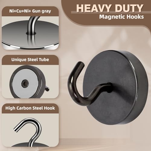 Magnetic Hooks Steel Tube Design for Cruise (Gunmetal / 100lb Magnetic Hooks)