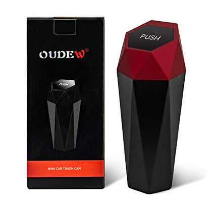 Car Trash Can with Lid (Red-1Pc)