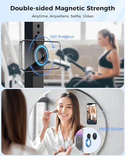 Dual Sided Magnetic Ring Holder for Gym MagSafe Stand & Phone Grip (Black)