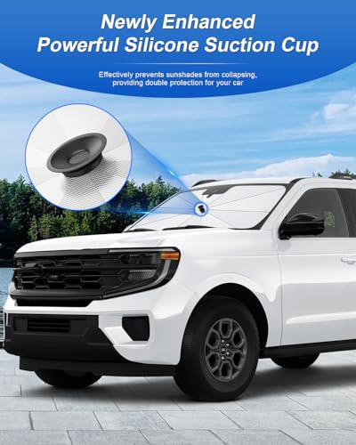 for 2026 2027 Ford Expedition Car Windshield Sun Shade Umbrella for 2025 2026 2027 Ford Expedition Accessories Car Window Sunshade Easy to Fold Reflective Heat&UV Protection Sun Visor Blocker (2025-2027 Expedition)