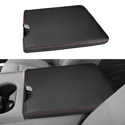 Center Console Armrest Cover for 2026 Ford F150 Accessories 2015 (red stitches / 2015-2026 Jump Seat)