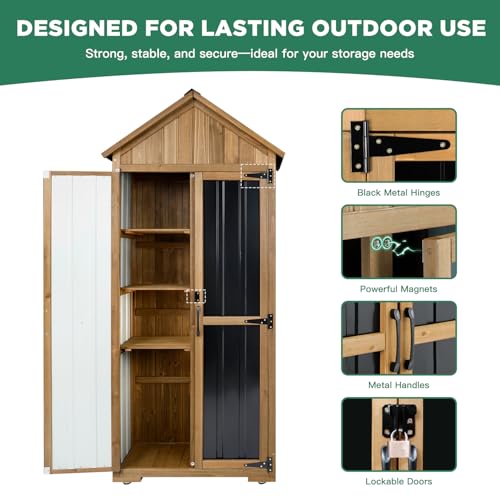 Outdoor Storage Cabinet (Black / 28" x 13" x 67")
