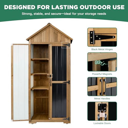 Outdoor Storage Cabinet (Black / 28" x 13" x 67")