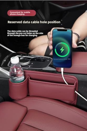 Alymarr Leather Car Seat Gap Filler (Red)