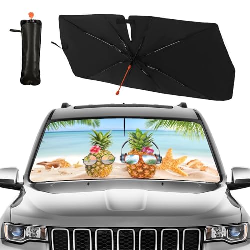 Funny Car Windshield Sun Shade Umbrella (Hawaiian-1)