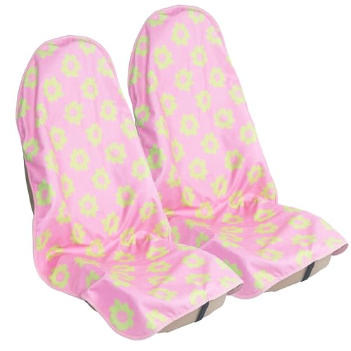 Car Seat Cover Protector Front Seats (2Pcs Front Seat Towel / Flower and Pink)