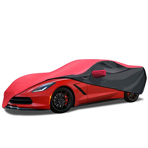 Waterproof Car Cover Custom for Chevy Corvette 2014 (Red Black / Corvette C7)