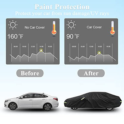 Car Cover for Toyota Camry Waterproof All Weather Outdoor Cover (Black / Fit for Toyota Camry)