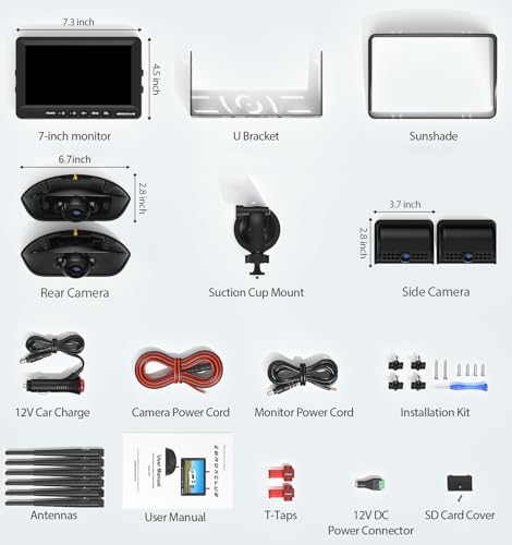 4 Cameras Wireless RV Backup System with 7 (7 '' -4 CAM)