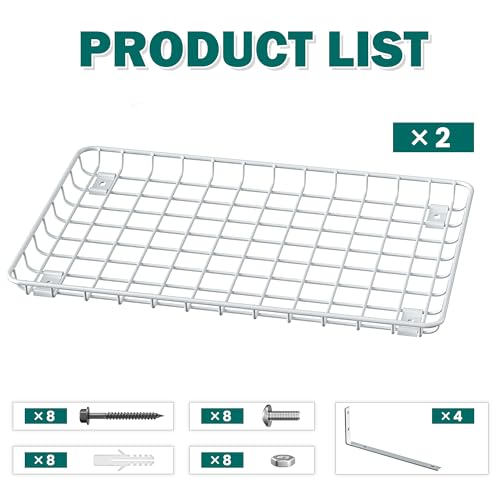 Garage Wall Shelves 12x18 Inch (White / 18X 12inch)