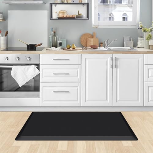 0.8" Thick Kitchen Mat Cushioned Anti Fatigue Rug Comfort Floor Mats (Black / 36"L x 22"W x 0.8"Th)
