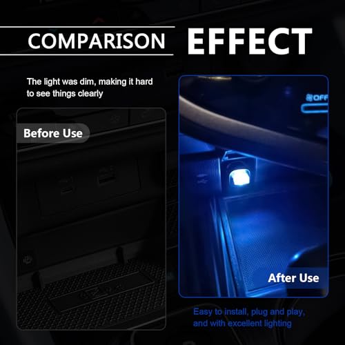 4 PCS USB LED Car Interior Ambient Lighting Kit (4pcs blue)