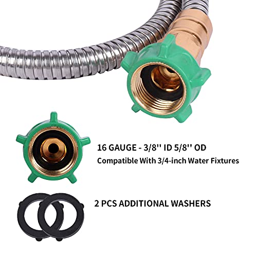 Metal Short Garden Hose 3 ft (3 Feet / Style A)