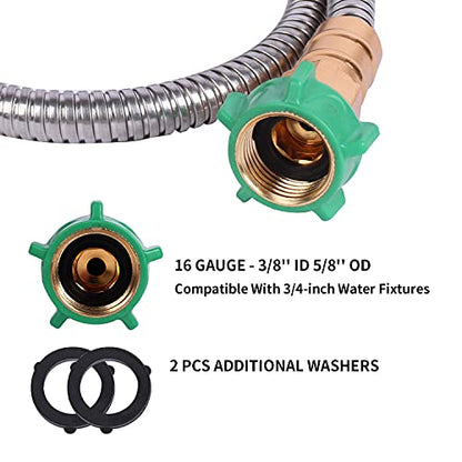 Metal Short Garden Hose 3 ft (3 Feet / Style A)