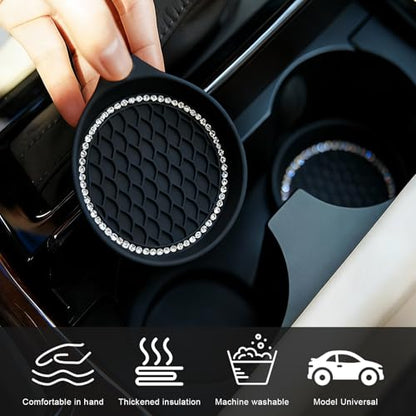 Bling Car Cup Holder Coaster (Style 1 / Black)