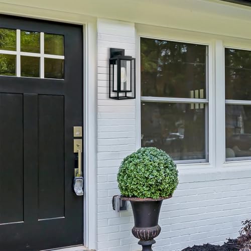 14" Double Cage Outdoor Wall Light (14-inch / Satin Black)