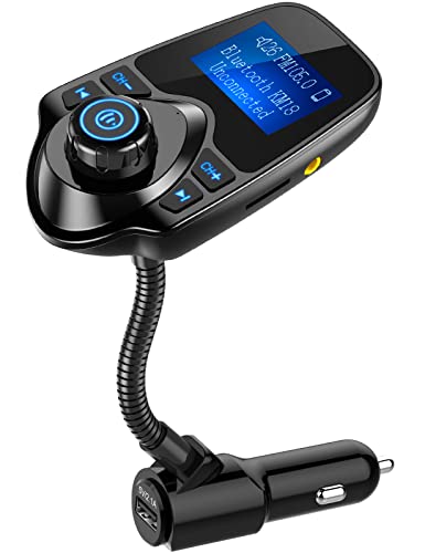 Bluetooth 5.4 Car Adapter FM Transmitter with 1.44" LCD Screen Black (Black)