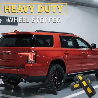 Heavy Duty Rubber Parking Stopper 2 Pack (3.5''Height2Pcs)